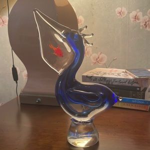 Murano Glass Pelican w/fish